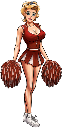 Veronica the Bimbo Cheerleader Hair Up